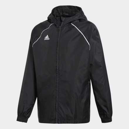 adidas Core 18 Rain Jacket Black / White 5-6Y - Kids Training,Football Jackets