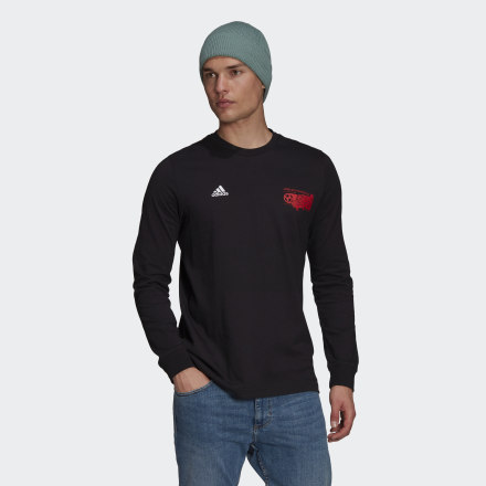 adidas PRedator Graphic Long Sleeve Tee Black 2XL - Men Football T Shirts,Shirts