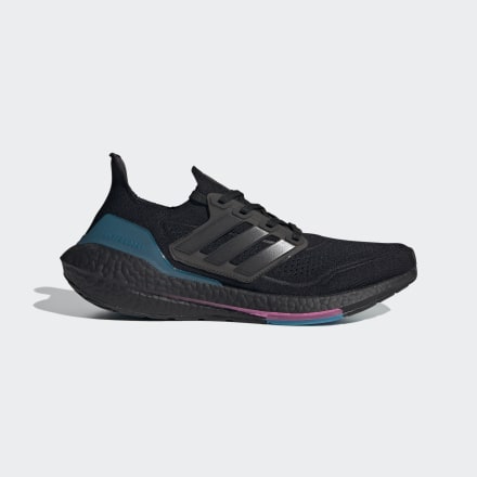 Adidas Ultraboost 21 Shoes Black / Carbon / Active Teal 11.5 - Unisex Running Trainers