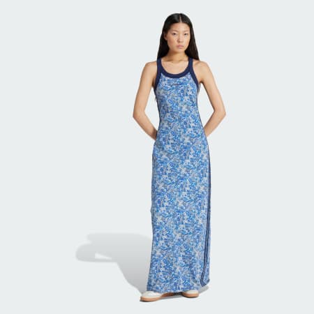 Rochie maxi adidas Originals x Liberty London, monocromă