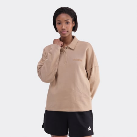 Essentials Linear Fleece Polo Sweatshirt