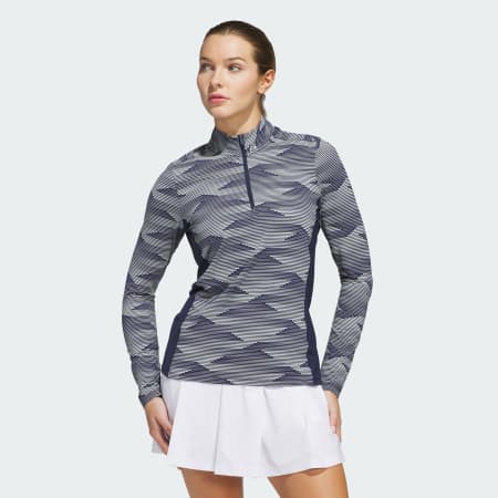 Ultimate365 Printed Quarter-Zip Mock Polo Shirt