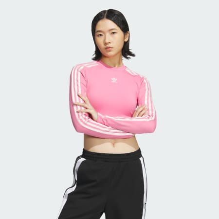 3-Stripes Crop Long Sleeve Tee