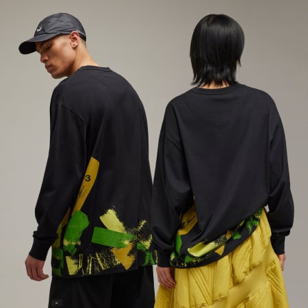 Y-3 Placed Graphic Long Sleeve Tee