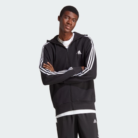 سُترة Essentials French Terry 3-Stripes Full-Zip