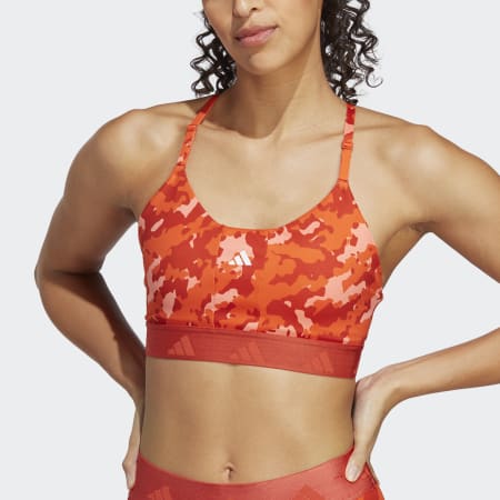 Adidas orange cheap sports bra