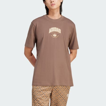 adidas Print Clash Long Sleeve Yoga Shirt - Brown