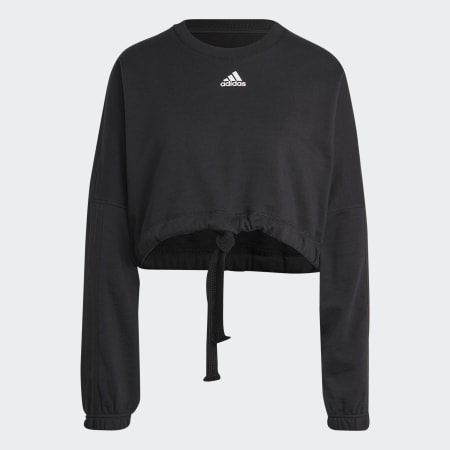 Women s Clothing Dance Crop Versatile Sweatshirt Black adidas Saudi Arabia