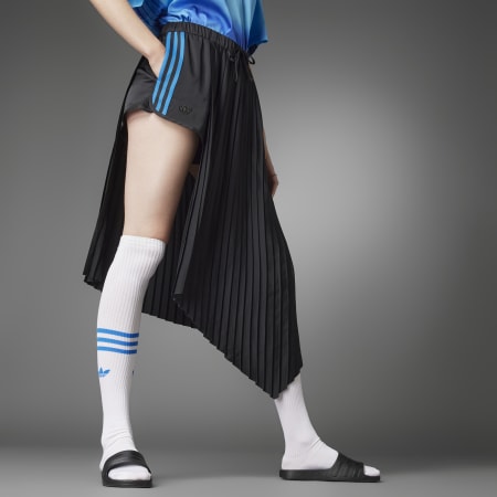 Blue Version Pleated Asymmetric Skirt