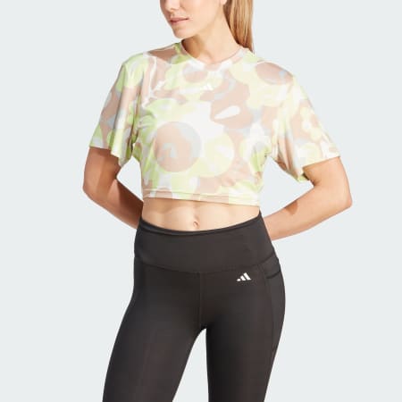 Train Essentials AOP Floral Print Crop Tee