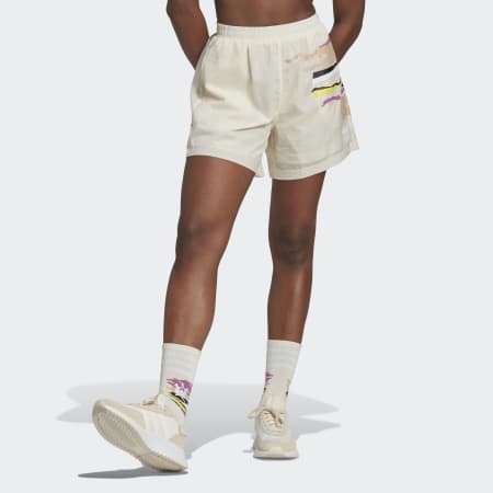 Adidas tape best sale shorts womens