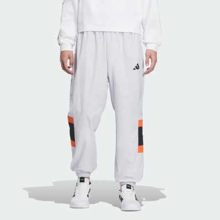 Wording Pack Loose Fit Mesh-Lined Woven Elastic Hem Pants