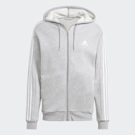 Veste à capuche entièrement zippée molleton 3 bandes Essentials
