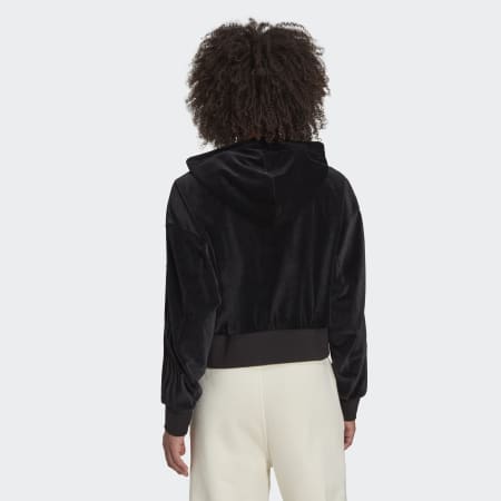Cropped Hoodie in Cozy Velour Mélange