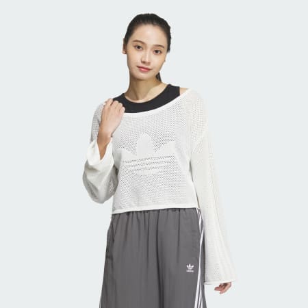 Summer Knit Sheer Long Sleeve Top