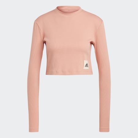 Lounge Ribbed Crop Long Sleeve Tee