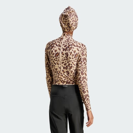 Essentials Animal Print Long Sleeve Swimsuit