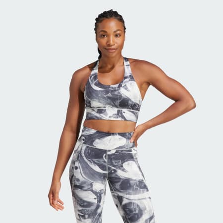 Run Pocket Medium-Support Allover Print Bra