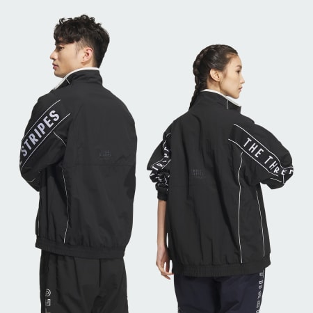 Wording Loose Fit Wrinkled Nylon Woven Brushed Tricot Lined Jacket (Gender Neutral)