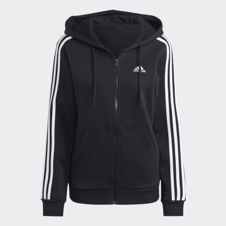 Essentials 3-Stripes Full-Zip Fleece Hoodie