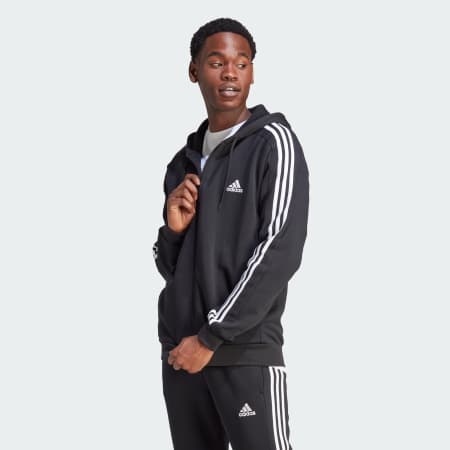 جاكيت Essentials Fleece 3-Stripes Full-Zip