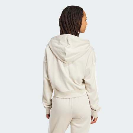 Essentials 3-Stripes French Terry Crop Hoodie