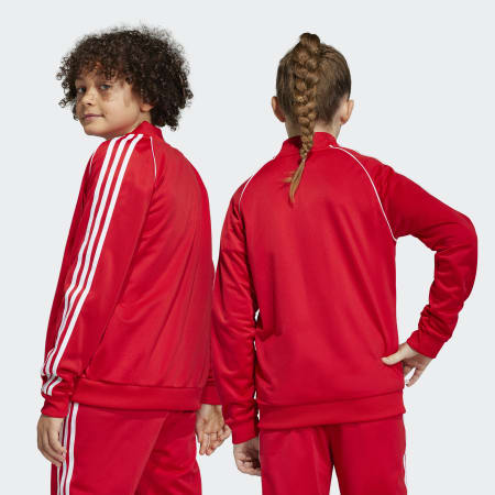 Girls red cheap adidas tracksuit