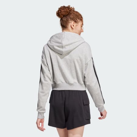 Essentials 3-Stripes French Terry Crop Hoodie