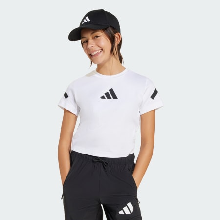 חולצת טי צמודה לנערות בגזרה קצרה adidas Z.N.E.