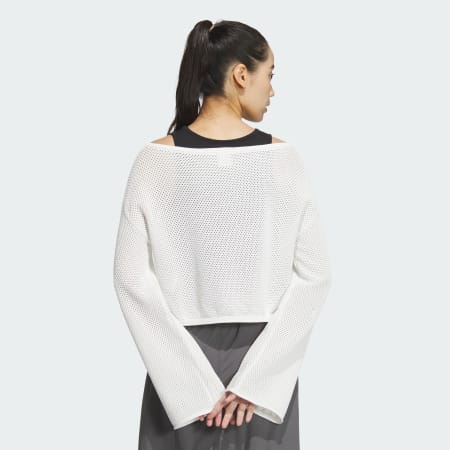 Summer Knit Sheer Long Sleeve Top