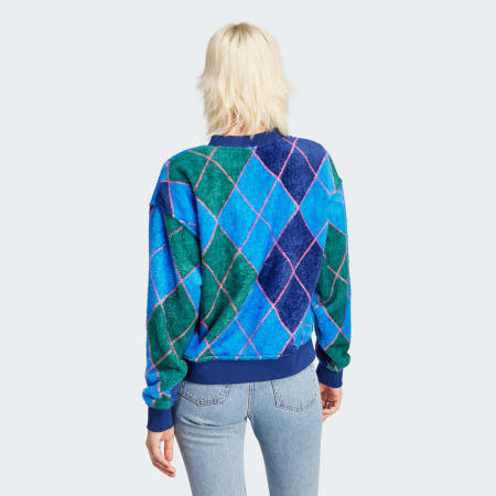 Argyle Fluffy V-Neck Sweater