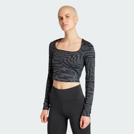 TrainIcons Training Jacquard Crop Long Sleeve Tee