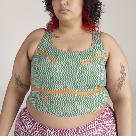 توب قصيرة adidas by Stella McCartney TruePurpose Printed Training (قياس كبير)