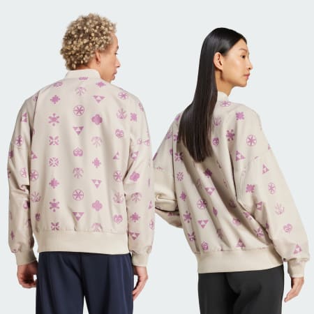 Bloom Sky Print Woven Bomber Jacket