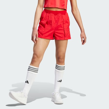 Red adidas hot sale shorts womens