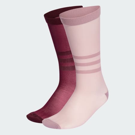 SHEER HIGH CREW SOCKS 2 PAIRS