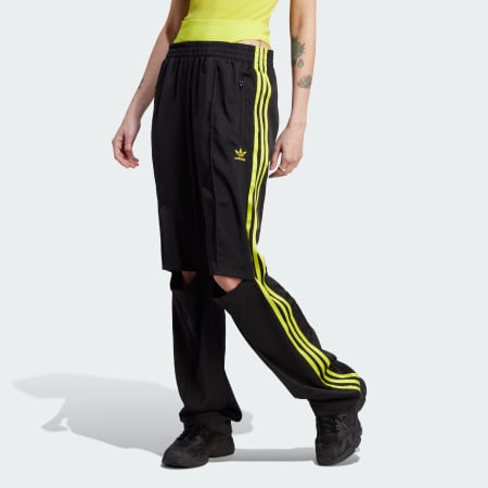 adidas Adibreak Satin pants, black and yellow