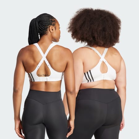 Adidas Sports Bra Womens XS White Workout Athletic Yoga Gym Logo Racerback