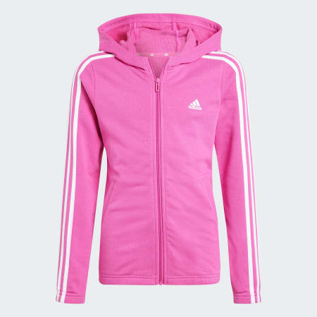 Kids Clothing - Essentials 3-Stripes Full-Zip Hoodie - Pink | adidas ...