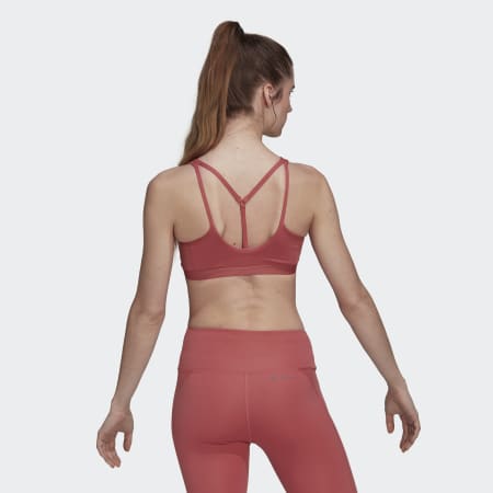 Alo Yoga Luxe Bra Velour Mesh In Rosewood Pink Sports Bra Women's