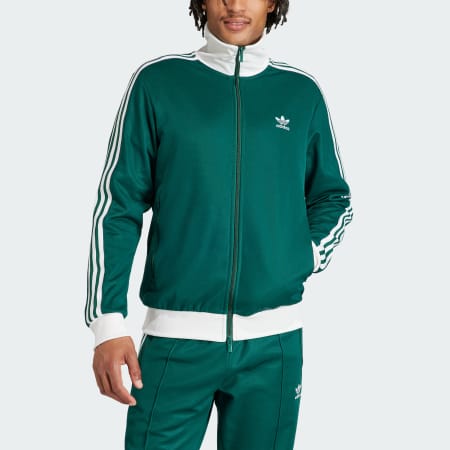 Green adidas originals superstar track clearance top