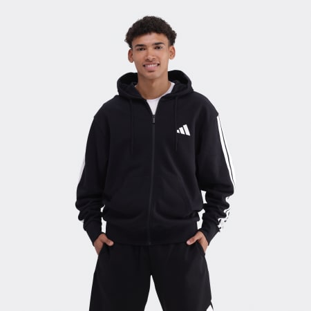 Essentials 3-Stripes French Terry Full-Zip Hoodie