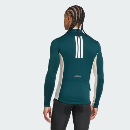 Tricou de ciclism cu m&acirc;necă lungă Tempo cu 3 dungi