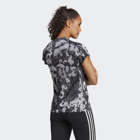 AEROREADY Train Essentials Minimal Branding V-Neck Floral Print Tee