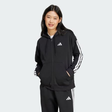 كنزة Essentials 3-Stripes Full-Zip Fleece