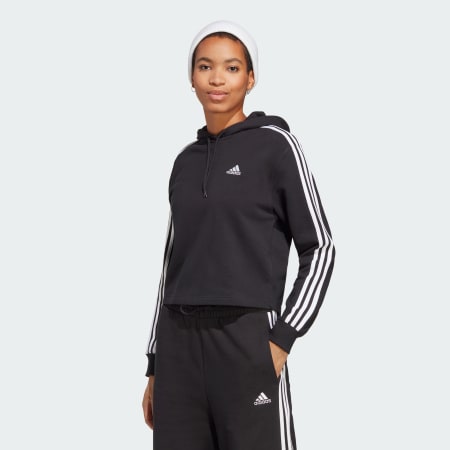 كنزة قصيرة Essentials 3-Stripes French Terry