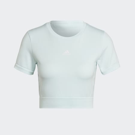 adidas AEROKNIT Seamless Fitted Cropped Tee