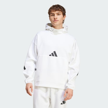 Adidas mens white hoodie on sale