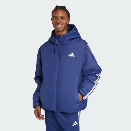 Essentials CLIMAWARM 3-Stripes Insulated Hooded Jacket