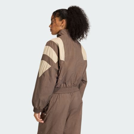 BLOCKED WASHED ZIPPED TRACK TOP